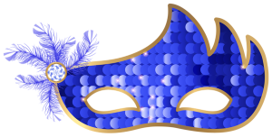a blue  carnival mask